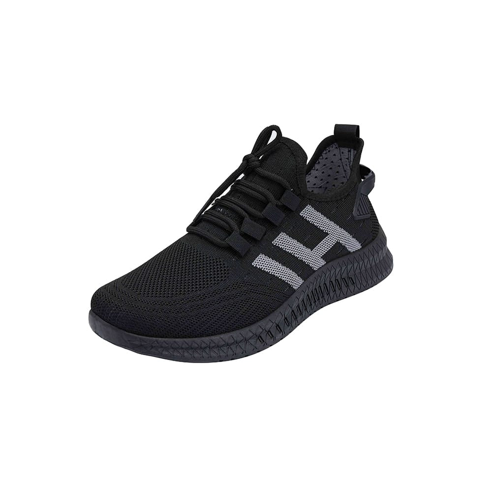 Løbesko Sneakers Til Mænd åndbare Stødabsorberende Sort